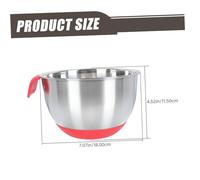 VICASKY Ciotola Inclinata in Acciaio e Silicone per Mescolare Uova e Insalate Resistente e Anti-deformazione Contenitore Versatile per Cucina Domestica e Professionale