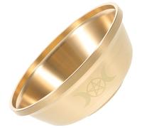 VICASKY Ciotola Rituale in Ottone 9 CM Incisioni Artistiche Ciotola per Offerte e Decorazione Altare Contenitore Sacro per Meditazione e Cerimonie Religiose