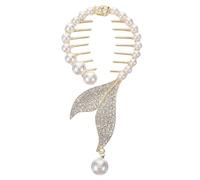 VICASKY Clip della testa del panino di strass realizzare uno chignon per a ciambella ciambelle per le donne accessori per chignon per da donna Canta per perla D'oro