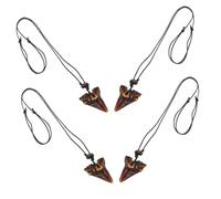 VICASKY Collana con dente di squalo da spiaggia, da surfista, Feng shui, per denti di squalo, catena in osso, collana punk, in plastica marrone scuro