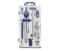 VICASKY Compasso da Disegno Professionale Set Blu in ABS per Precisione | Strumento Tecnico per Ingegneri e Architetti, Uso Duraturo, Confezione Pratica, Pulito