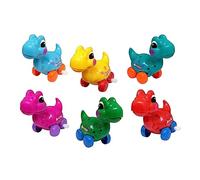 VICASKY Confezione da 6 giocattoli per dinosauri in stile cartone animato, plastica sicura per bambini, meccanismo realistico, regalo di Pasqua, colore casuale