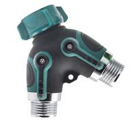 VICASKY Connettore Rapido per Irrigazione a Doppio Passaggio 3/4" Y a 2 Vie in Plastica per Giardino e Balcone Valvola di Chiusura per Tubo da Giardino Colore Casuale