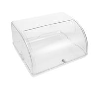 VICASKY Contenitore Pane in Plastica Trasparente con Avvolgibile Portapane e Resistente per Mantenere e Organizzare Pagnotte e Dolci Fatti