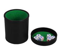 VICASKY Coppa per Dadi in Pelle Artificiale con Interno in Velluto, Set da 6 Dadi con Coperchio e Base, Tazza Compatta per Giochi da Tavolo e Accessori per Feste