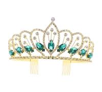 VICASKY Copricapo a Di Tiara Accessorio Mamma Gioielli Da Sposa Per La Sposa Falso Il Compleanno Accessori Per Da Sposa Impostore Arredamento Nozze Decorazione Verde Strass