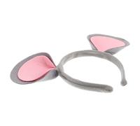 VICASKY Copricapo in ratto, per Halloween, per topi di Halloween, per adulti, con orecchie da cucciolo, in tessuto non tessuto, grigio chiaro