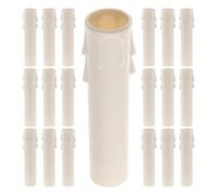 VICASKY Copriportacandele Antigoccia 50 Pezzi in Plastica Trasparente 25x100 Mm, Manicotti per Candele Vintage per Lampadari e Candelabri, Protezione Fiamma per Uso Interno ed