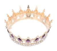 VICASKY Corona D’Oro Barocco Cristalli Trasparenti a Goccia Tiara da Sposa Elegante per Matrimoni e Feste Fascia per Chioma Decorativa Adatta a Donne e Ragazze