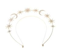 VICASKY Corona da Dea in Lega Forma di Stella e Mezzaluna con Dettagli in Strass Fascia da Capelli Elegante per Feste Balli e Celebrazioni Natalizie Accessorio per Signora