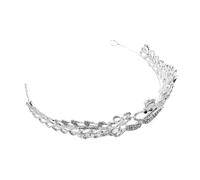 VICASKY Corona da Sposa Elegante Cigno e Cuore D'amore in Cristallo, Lega Leggera Argento, Accessorio per Chioma per Matrimoni e Feste, Brillante e Resistente allo Sbiadimento