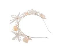 VICASKY Corona di Conchiglie Fascia per Capelli Stella Marina Accessorio per Capelli da Spiaggia per Donne Sposa Estiva Copricapo per Costumi