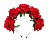VICASKY Corona di Rose, Fiore Rosso, Copricapo per Il Giorno Dei Morti, Fascia per Capelli, Ghirlanda Floreale di Calendula, Rose Colorate, Festa Della Fiesta, Fascia per Capelli da Sposa Messicana