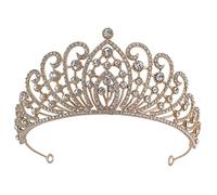 VICASKY Corona nuziale da sposa tiara con cristalli stile barocco accessorio per capelli per sposa fotografia e feste, piacevole al colore bianco