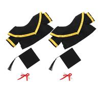 VICASKY Costume Laurea per Peluche e Bambole 8-12 Pollici, Tessuto Morbido e Confortevole, Set 2 Pezzi con Tocco Nero, Mantello Giallo e Pergamena, per Regali e Collezioni