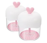 VICASKY Creatore di Schiuma per Viso in Plastica Trasparente a Forma di Cuore 2 Pezzi Schiumogeno Manuale Rapido per Detergente Viso, Portatile per Viaggi