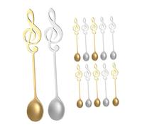 VICASKY Cucchiaio da tè da caffè, 12 pezzi: cucchiaio creativo con note musicali, agitatore spento, piccolo cucchiaio decorativo per caffè, latte e yogurt