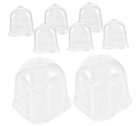 VICASKY Cupole Trasparenti per Vaso di Fiori 8 Pezzi, Copertura per Vivaio e Mini Serra, Protezione Antiumidità e Insetti per Piante da Giardino, Diametro 10,2 Cm, Altezza 11 Cm,