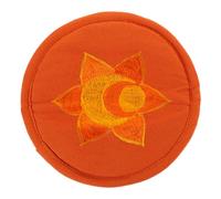 VICASKY Cuscino Per Ciotola Sonora Buddista Ricamato Pad Arrotondato Per Meditazione e Rituali Religiosi Colore Arancione Media Design Elegante e Resistente Per Uso Prolungato