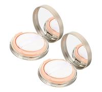 VICASKY Custodia Compatta con Cuscino Vuoto per Fondotinta 2 Pezzi, Contenitore per Cipria Portatile con Specchio, Scatola Piccola per Polvere Sciolta, per Viaggi e Uso Quotidiano