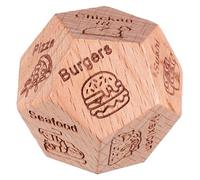VICASKY Dadi di legno per coppie sul tema del cibo, dadi di decisione alimentare, cena, giochi di dadi, cena, cena, cubo di bosso