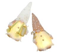 VICASKY Decorazione Natalizia Gnomi Luce LED e Cotone Pp, Design Raffinato Maschile e Femminile per Scrivanie e Altre Aree Interne