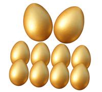 VICASKY Decorazioni in Legno Dorato per Uova di Pasqua 10 Pezzi Fai da Te, Ornamenti Pasquali per Casa e Vetrine, Forniture per Festa Design Creativo e Resistente