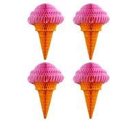 VICASKY Decorazioni Sospese per Feste 4 Pezzi, Ciondoli a Sfera a Nido d'Ape in Carta Colorata Rosa, Decorazioni da Appendere a Soffitto per Compleanni e Scenari Fotografici