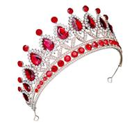 VICASKY di diamante barocco diadema per doccia compleanno di tiara damigelle lux corone principesse el party corone e diademi di addio nubilato Lega di zinco rosso