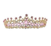 VICASKY diadema di strass coroncina sposa decorazione della della sposa Accessori per la sposa Bride Headband fascia da sposa per matrimonio copricapo da sposa cristallo rosa