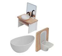 VICASKY Doccia Lavandino Wc in Plastica e Legno Accessori Realistici per Gioco di Ruolo