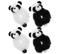 VICASKY Elastici per Chioma Panda in Peluche 4 Pezzi, Morbidi ed Elastici, Facili da Usare, Accessori Adorabili per Ragazze e Donne, per Condividere Amiche