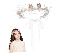 VICASKY Fascia di perle rosa per capelli per ragazze di fiori lucido per la sposa matrimonio di fiori per ragazze fascia fascia per capelli con di fiori