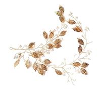 VICASKY Fascia fatta a mano con perle e foglie dorate accessorio per capelli per matrimoni, feste e occasioni speciali