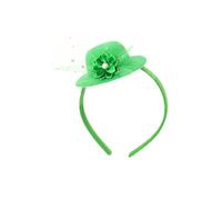 VICASKY Fascia per capelli a cilindro verde per feste, copricapo unico decorativo per capelli a, per adulti, folletto a cilindro, accessorio per capelli in tessuto verde