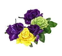 VICASKY Fascia per capelli con fiori di rosa per matrimoni, squisita fascia imitazione e accessori per capelli leggeri e durevoli per cosplay e feste