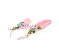 VICASKY fascia per coniglietta accessori per con orecchie da coniglio copricapo con orecchie da coniglio costume cosplay animale fascia da festa Fascia per carnevale tessuto rosa