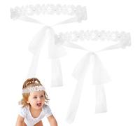 VICASKY Fascia per Neonati A per Bambini Elabora per Bambini Elampe da 6-12 Mesi 2 Pezzi di Battute di Testa del Battesimo Fiore Elegante Battismo Elastico con