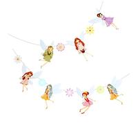 VICASKY Fata ghirlanda di fate, 1-2 m, striscione di compleanno per ragazze, decorazione ideale per fiabe e feste di fate, in carta di alta qualità, perfetta per magici