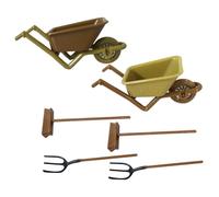 VICASKY Fattoria in miniatura per casa delle bambole, 6 pezzi, carrello in miniatura, realistico, mini decorazione per la casa delle bambole, accessori per la casa dei bambini, colore casuale