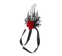 VICASKY Fermaglio per capelli a forma di scheletro, per bambini, per Halloween, mani morte, ragazza, gotica, piccola forma a LED, in pizzo, gotico, accessorio per capelli, clip per capelli di rosa