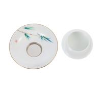 VICASKY Filtro da tè in ceramica con supporto, in stile antico, per casa e ufficio, realizzato in robusto materiale ceramico e resistente al calore per un perfetto piacere del tè