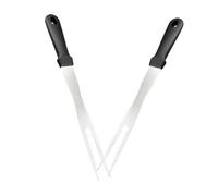 VICASKY Forchette da Barbecue in Acciaio Inox 2 Pezzi con Manico in Pp per Marshmallow e Pancakes, Uso Versatile in Cucina al Falò, Facile da Riporre
