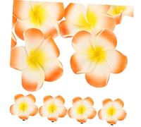 VICASKY Frangipani - Fermaglio per capelli per ragazze, per matrimonio, dama, fiore hawaiano, in plumeria, 12 pezzi, colore: arancione