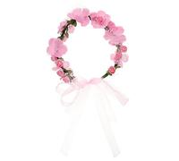 VICASKY ghirlanda artificiale Spose copricapo da sposa fiore nuziale ghirlanda per le donne per vacanza di testa di nozze copricapo floreale vite dei plastica rosa
