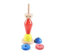 VICASKY Giocattoli educativi per la scuola materna: puzzle Montessori in legno - impilatore geometrico con colori arcobaleno - Strumento per l'educazione precoce per bambini