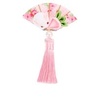 VICASKY Graziosa clip per capelli di coniglio per matrimonio, da sposa, fermacapelli kimono per il giorno di Pasqua, fermaglio per capelli con nappa in tessuto rosa