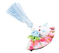VICASKY Graziosa clip per capelli di coniglio, per matrimonio, da sposa, per kimono, con nappa, per il giorno di Pasqua, fermaglio per capelli, coniglio, fermaglio per capelli in tessuto blu
