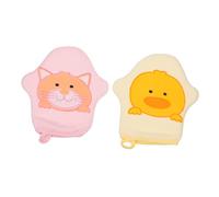 VICASKY Guanti Da Doccia Per Ragazzo Ragazza 2 Pezzi in Cotone Spesso Asciugamano Per Massaggiare La Schiena, Morbidi Spugna Da Bagno Cartoon Per Pulizia Delicata e Quotidiana, Per Bagno Infantile