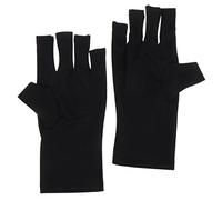 VICASKY Guanti Uv Per Unghie in Gel in Poliestere Traspirante Protezione Solare Per Manicure Fai Da Te Salone Di Bellezza Senza Dita Colore Nero Corto